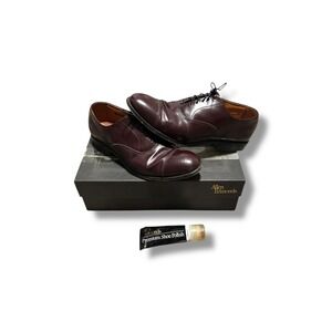 Mens Allen Edmonds Park Avenue 9.5 D Mens Dress Shoes Burgundy Leather + Box